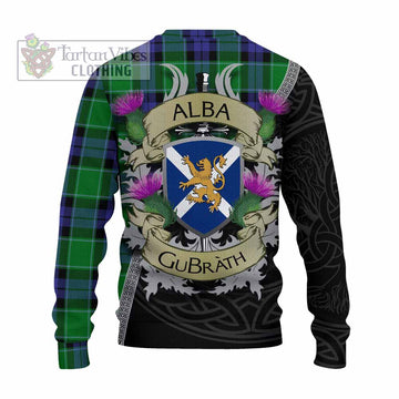Haldane Tartan Family Crest Knitted Sweater Lion Rampant Royal Thistle Shield Celtic Inspired - Tartan Vibes Clothing