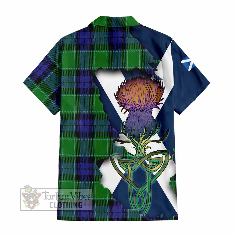 Haldane Tartan Family Crest Hawaiian Shirt Scottish Thistle Celtic Inspired - Tartan Vibes Clothing