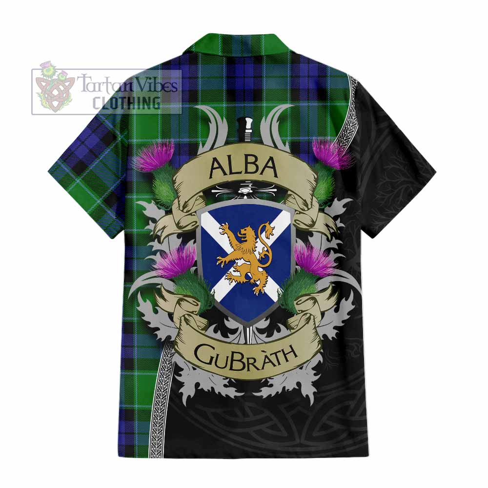 Haldane Tartan Family Crest Hawaiian Shirt Lion Rampant Royal Thistle Shield Celtic Inspired - Tartan Vibes Clothing