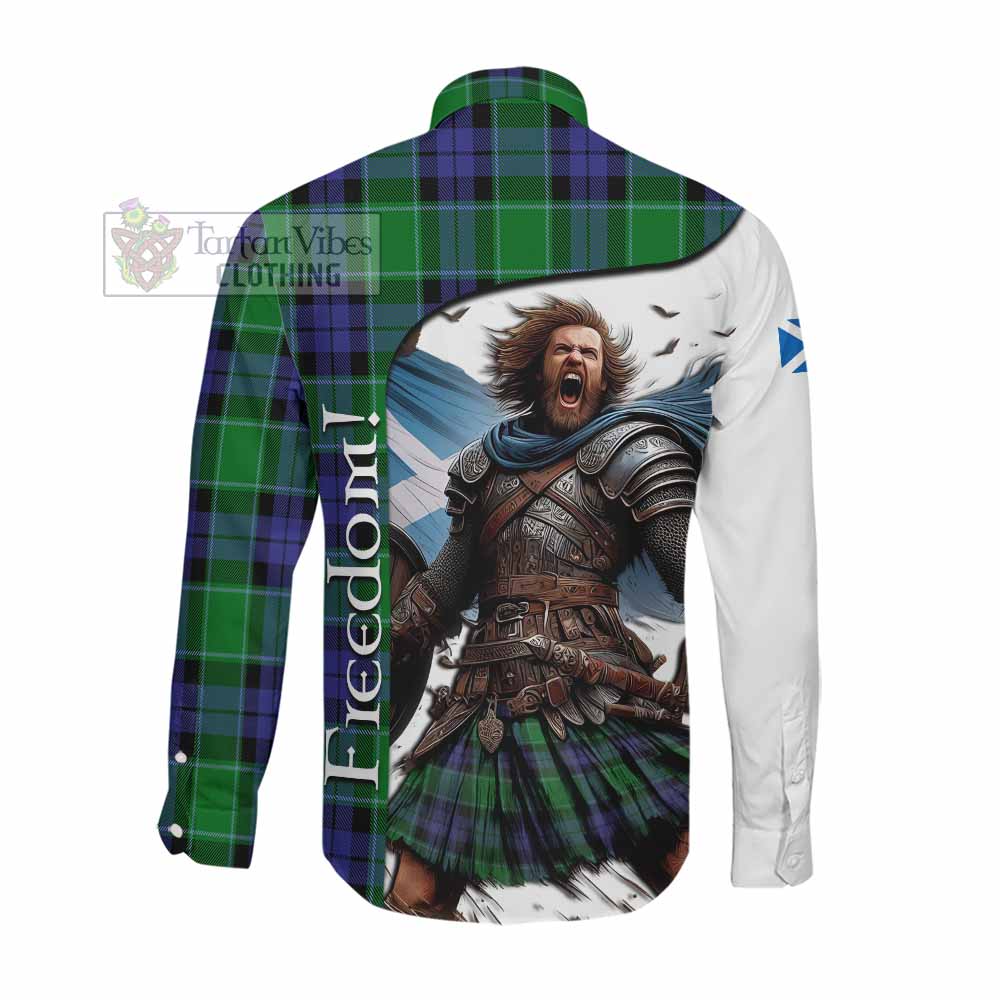 Haldane Crest Tartan Long Sleeve Button Shirt Inspired by the Freedom of Scottish Warrior Men's Shirt - Tartan Vibes Clothing