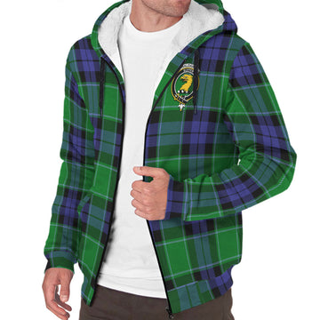 Haldane Tartan Sherpa Hoodie with Family Crest - Tartan Vibes Clothing