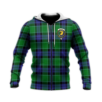 Haldane Tartan Knitted Hoodie with Family Crest Unisex Knitted Zip Hoodie - Tartan Vibes Clothing