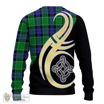 Haldane Tartan Ugly Sweater with Family Crest and Celtic Symbol Style - Tartan Vibes Clothing