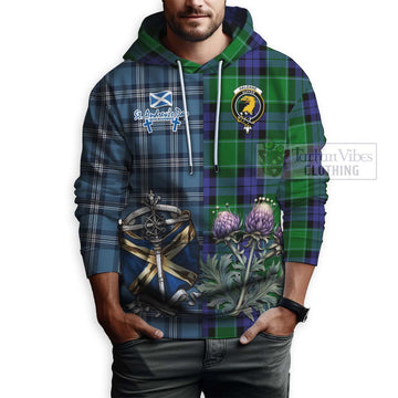 Haldane Tartan Hoodie Happy St. Andrew's Day Half Tartan Style - Tartan Vibes Clothing