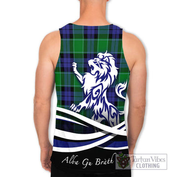 Haldane Tartan Men's Tank Top with Alba Gu Brath Regal Lion Emblem - Tartan Vibes Clothing