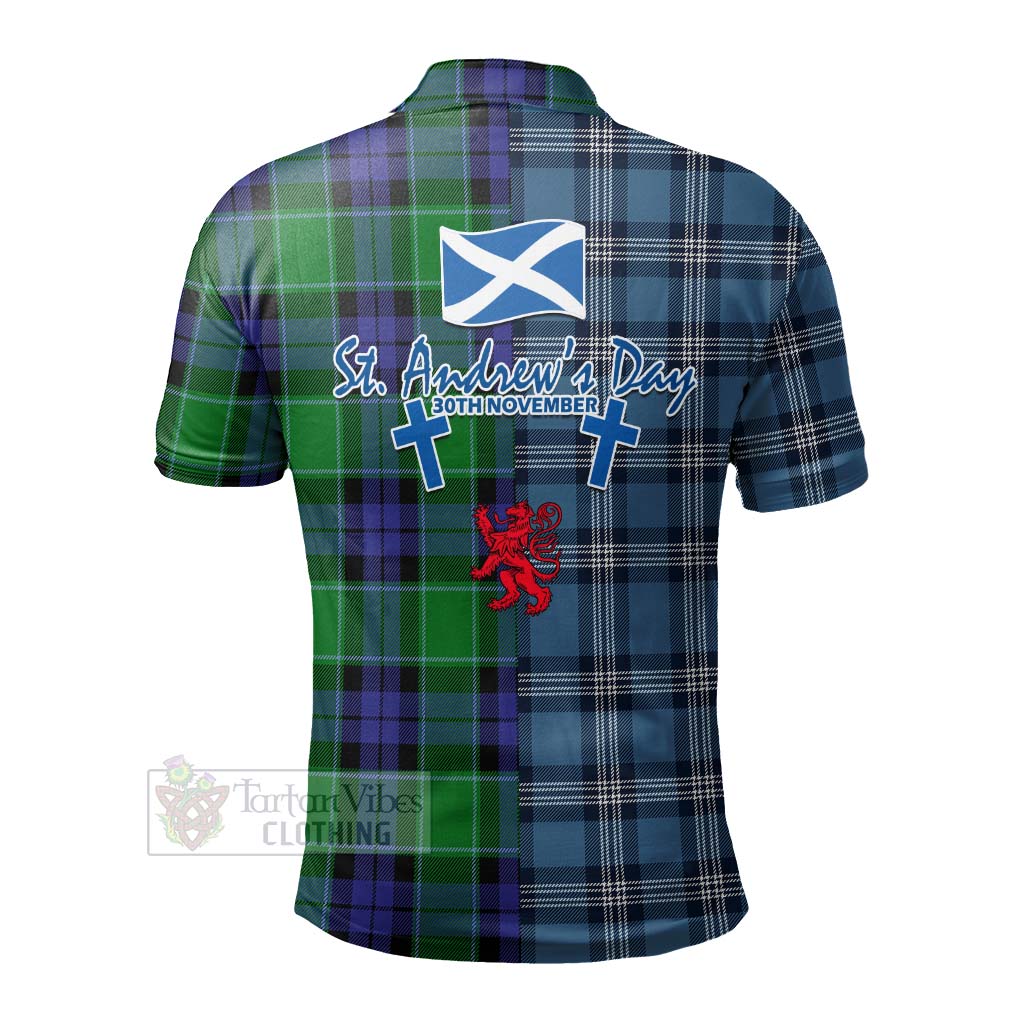 Haldane Tartan Polo Shirt Happy St. Andrew's Day Half Tartan Style - Tartan Vibes Clothing