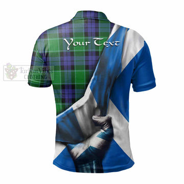 Haldane Tartan Polo Shirt with Family Crest Scotland Patriotic Style - Tartan Vibes Clothing