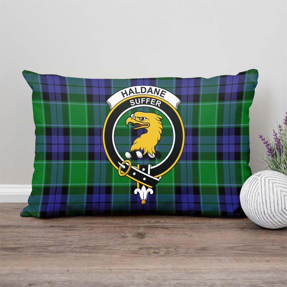 Haldane Tartan Pillow Cover with Family Crest - Tartan Vibes Clothing