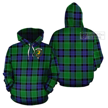 Haldane Tartan Cotton Hoodie with Family Crest - Tartan Vibes Clothing