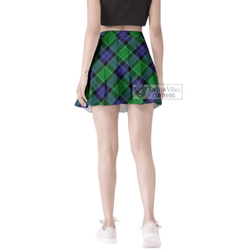 Haldane Tartan Women's Plated Mini Skirt Cross Style - Tartan Vibes Clothing