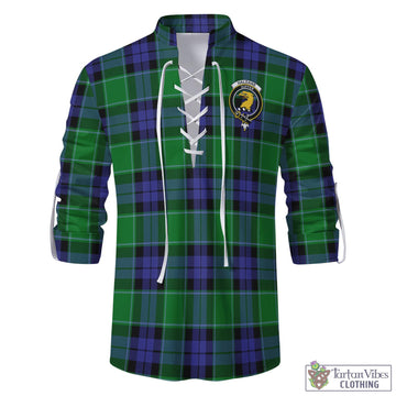 Haldane Tartan Men's Scottish Traditional Jacobite Ghillie Kilt Shirt with Family Crest - Tartan Vibes Clothing