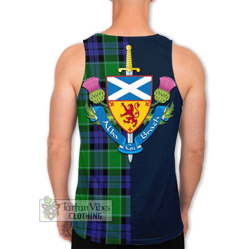 Haldane Tartan Men's Tank Top Alba with Scottish Lion Royal Arm Half Style - Tartan Vibes Clothing