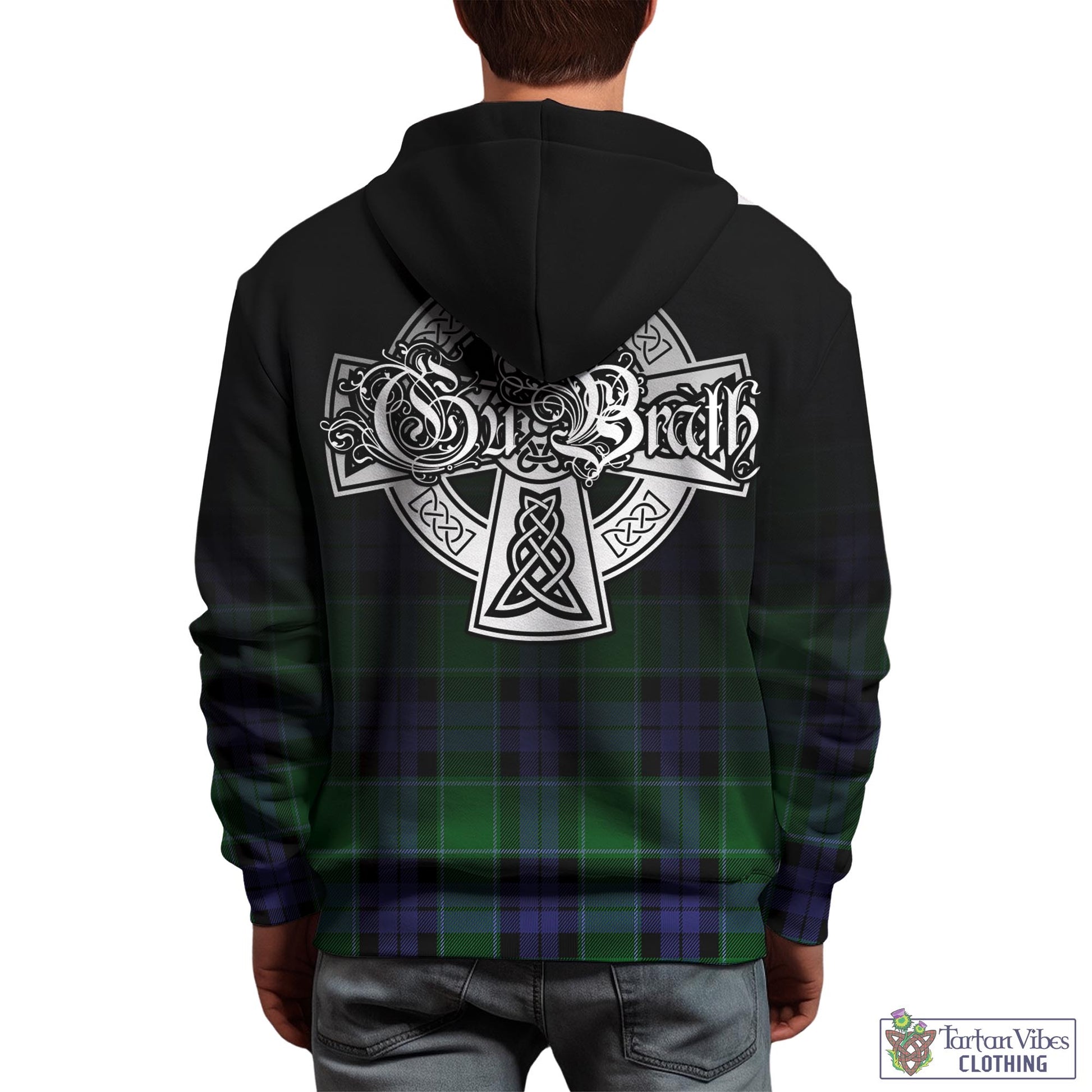 Tartan Vibes Clothing Haldane Tartan Hoodie Featuring Alba Gu Brath Family Crest Celtic Inspired