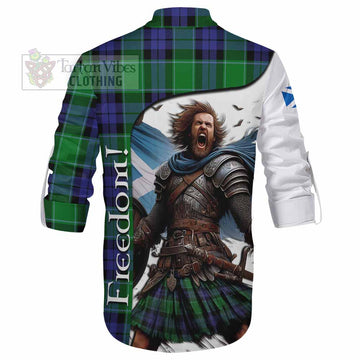 Tartan Vibes Clothing Haldane Crest Tartan Ghillie Kilt Shirt Inspired by the Freedom of Scottish Warrior