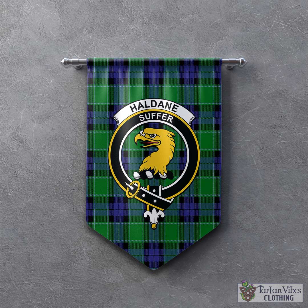 Haldane Tartan Gonfalon, Tartan Banner with Family Crest - Tartan Vibes Clothing