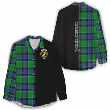 Haldane Tartan Women's Casual Shirt with Family Crest and Half Of Me Style - Tartan Vibes Clothing