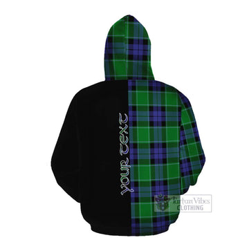 Haldane Tartan Cotton Hoodie with Family Crest and Half Of Me Style Pullover Hoodie - Tartan Vibes Clothing