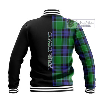 Haldane Tartan Baseball Jacket with Family Crest and Half Of Me Style - Tartan Vibes Clothing