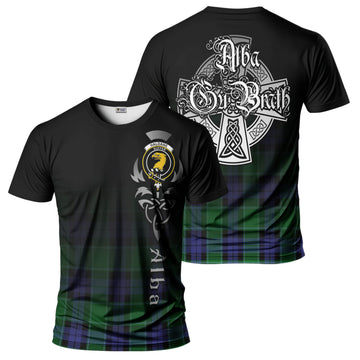 Haldane Tartan T-Shirt Featuring Alba Gu Brath Family Crest Celtic Inspired - Tartan Vibes Clothing