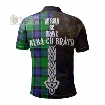 Haldane Tartan Family Crest Polo Shirt Alba Gu Brath Be Brave Lion Ancient Style - Tartan Vibes Clothing