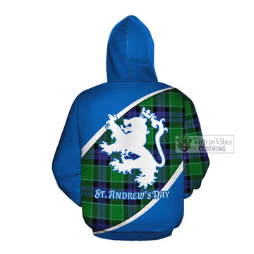 Haldane Family Crest Tartan Cotton Hoodie Celebrate Saint Andrew's Day in Style Pullover Hoodie - Tartan Vibes Clothing