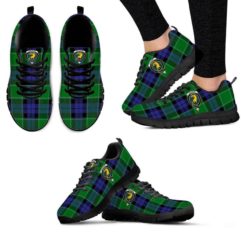 Haldane Tartan Sneakers with Family Crest - Tartan Vibes Clothing