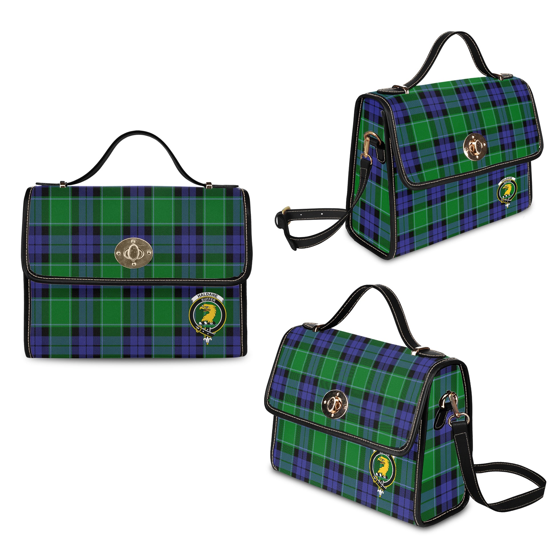 haldane-tartan-leather-strap-waterproof-canvas-bag-with-family-crest