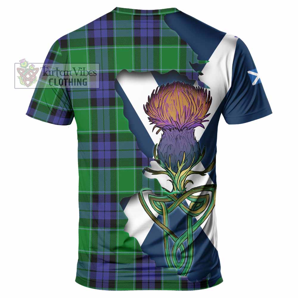 Haldane Tartan Family Crest T-Shirt Scottish Thistle Celtic Inspired - Tartan Vibes Clothing