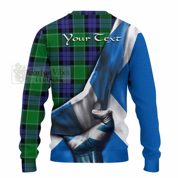 Haldane Tartan Knitted Sweater with Family Crest Scotland Patriotic Style - Tartan Vibes Clothing