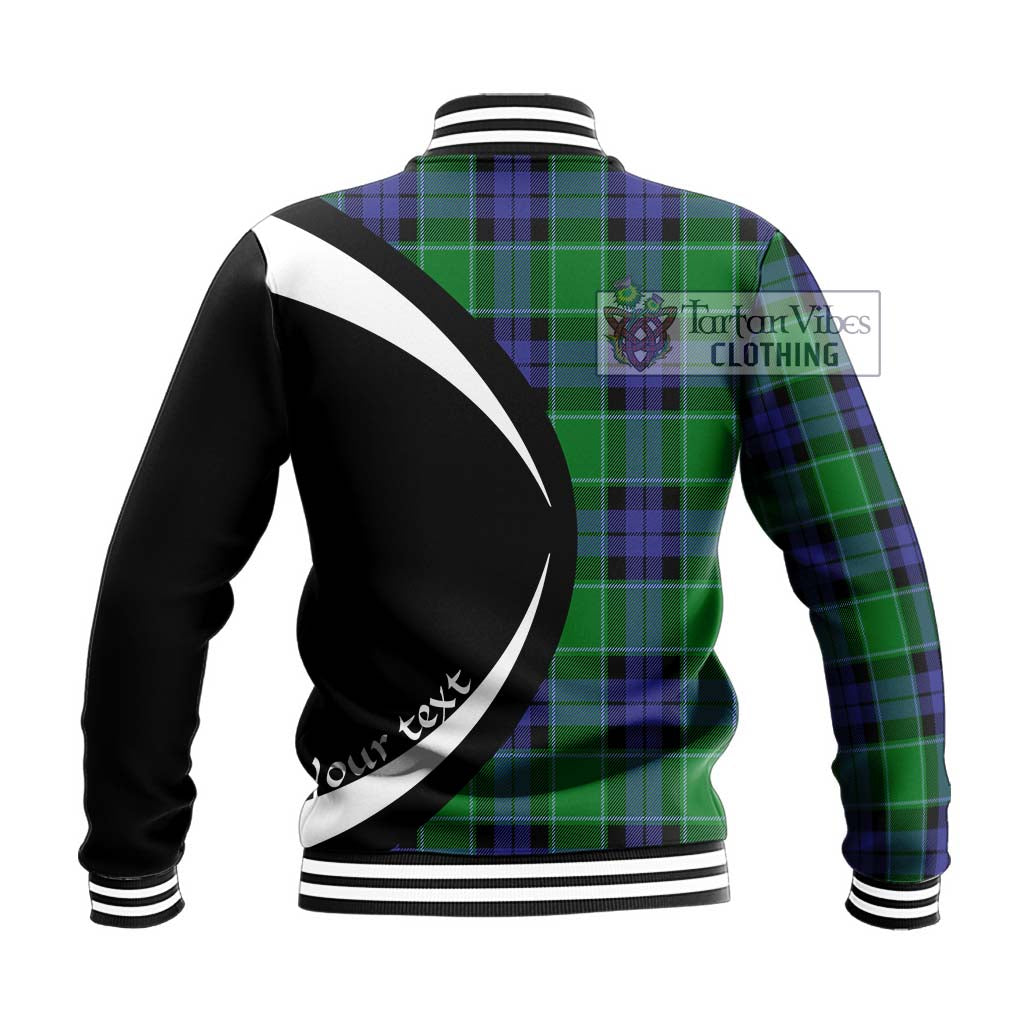 Haldane Tartan Baseball Jacket with Family Crest Circle Style - Tartan Vibes Clothing