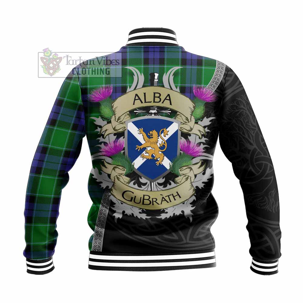 Haldane Tartan Family Crest Baseball Jacket Lion Rampant Royal Thistle Shield Celtic Inspired - Tartan Vibes Clothing