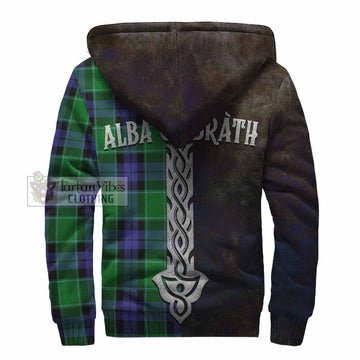 Haldane Tartan Family Crest Sherpa Hoodie Alba Gu Brath Be Brave Lion Ancient Style - Tartan Vibes Clothing