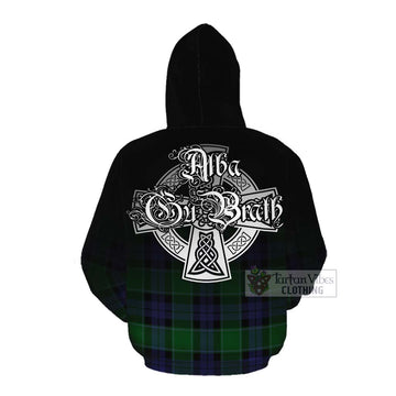 Tartan Vibes Clothing Haldane Tartan Cotton Hoodie Featuring Alba Gu Brath Family Crest Celtic Inspired