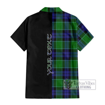 Haldane Tartan Hawaiian Shirt with Family Crest and Half Of Me Style - Tartan Vibes Clothing