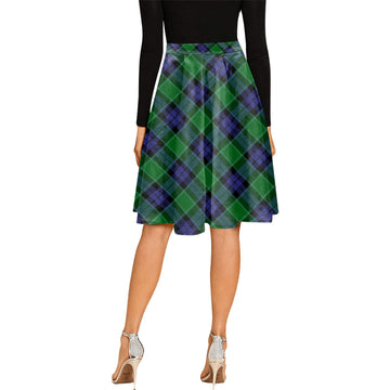 Haldane Tartan Melete Pleated Midi Skirt Cross Style - Tartan Vibes Clothing
