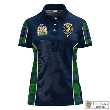 Haldane Tartan Women's Polo Shirt with Family Crest and Lion Rampant Vibes Sport Style