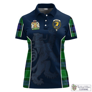 Haldane Tartan Women's Polo Shirt with Family Crest and Lion Rampant Vibes Sport Style - Tartan Vibes Clothing