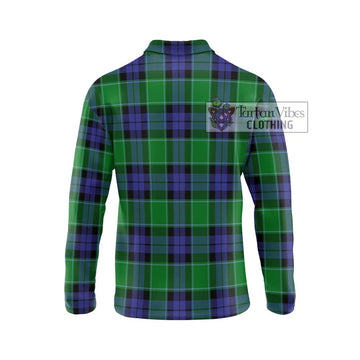 Haldane Tartan Long Sleeve Polo Shirt with Family Crest DNA In Me Style - Tartan Vibes Clothing