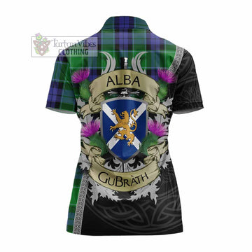 Haldane Tartan Family Crest Women's Polo Shirt Lion Rampant Royal Thistle Shield Celtic Inspired - Tartan Vibes Clothing