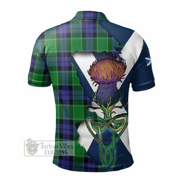 Haldane Tartan Family Crest Polo Shirt Scottish Thistle Celtic Inspired - Tartan Vibes Clothing
