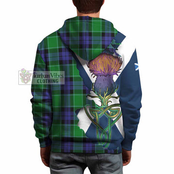 Haldane Tartan Family Crest Hoodie Scottish Thistle Celtic Inspired - Tartan Vibes Clothing