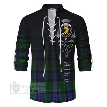 Haldane Tartan Ghillie Kilt Shirt Featuring Alba Gu Brath Family Crest Celtic Inspired - Tartan Vibes Clothing