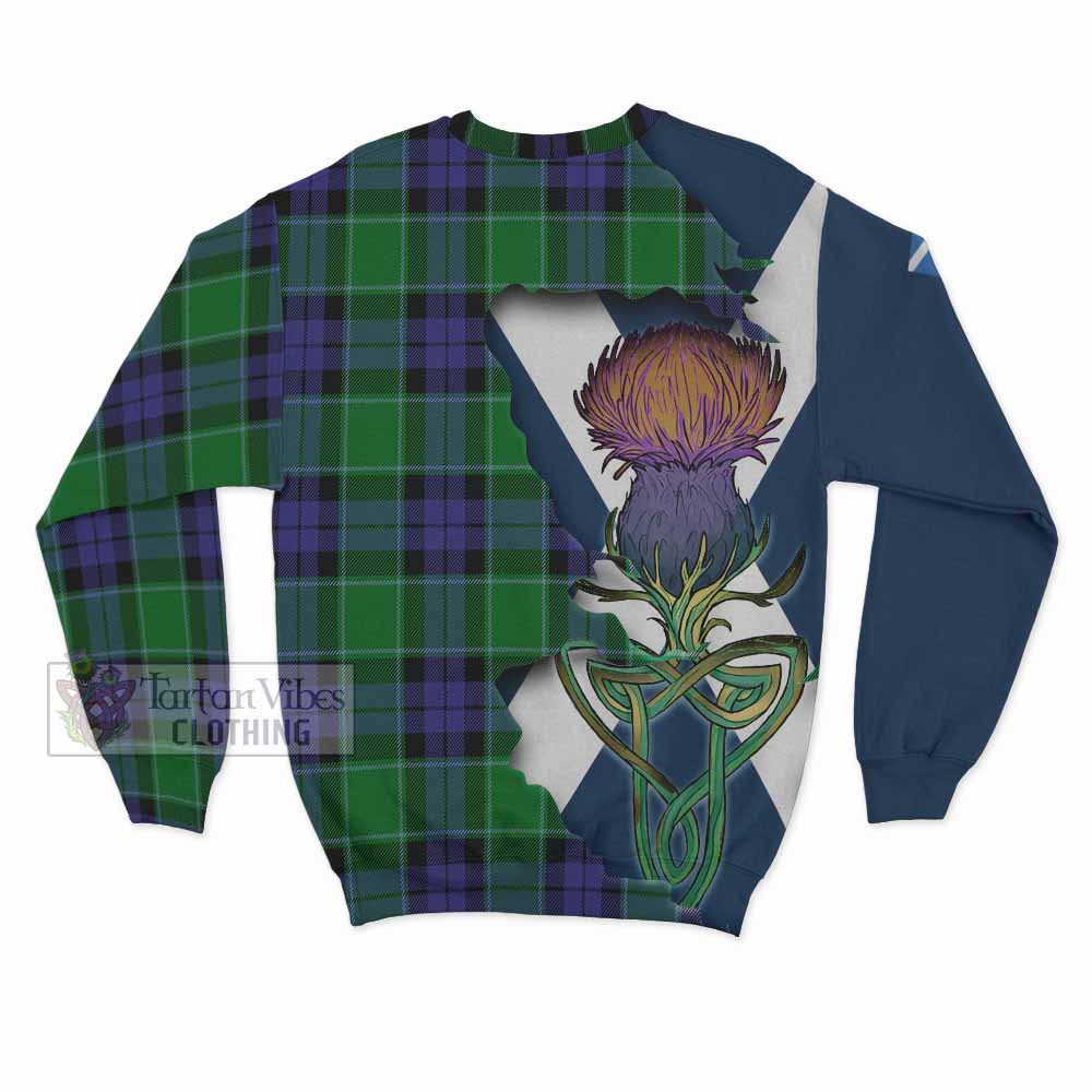 Haldane Tartan Family Crest Sweatshirt Scottish Thistle Celtic Inspired - Tartan Vibes Clothing