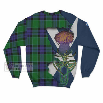 Haldane Tartan Family Crest Sweatshirt Scottish Thistle Celtic Inspired - Tartan Vibes Clothing
