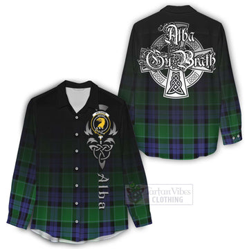 Haldane Tartan Women's Casual Shirt Featuring Alba Gu Brath Family Crest Celtic Inspired - Tartan Vibes Clothing
