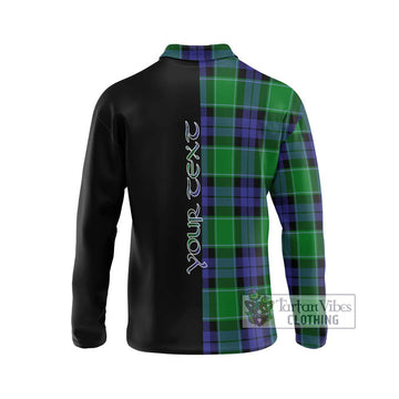 Haldane Tartan Long Sleeve Polo Shirt with Family Crest and Half Of Me Style - Tartan Vibes Clothing