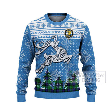 Haldane Clan Christmas Ugly Sweater Celtic Reindeer Style - Tartan Vibes Clothing