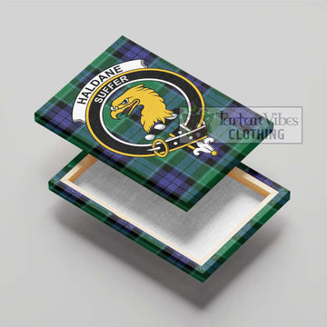Haldane Tartan Canvas Print Wall Art with Family Crest - Tartan Vibes Clothing