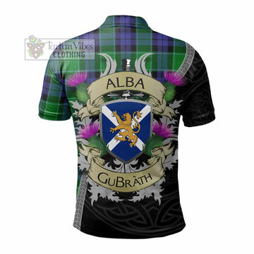 Haldane Tartan Family Crest Polo Shirt Lion Rampant Royal Thistle Shield Celtic Inspired - Tartan Vibes Clothing