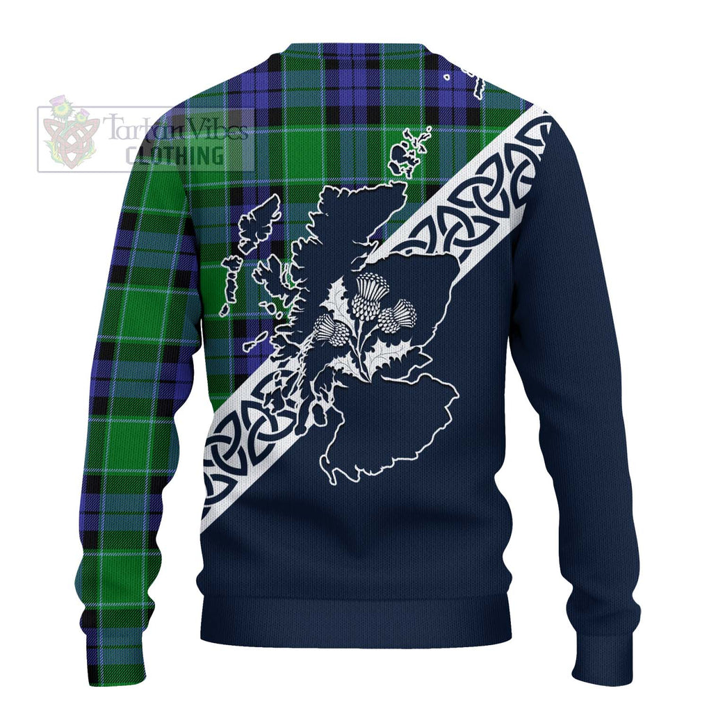Haldane Tartan Ugly Sweater Featuring Thistle and Scotland Map - Tartan Vibes Clothing